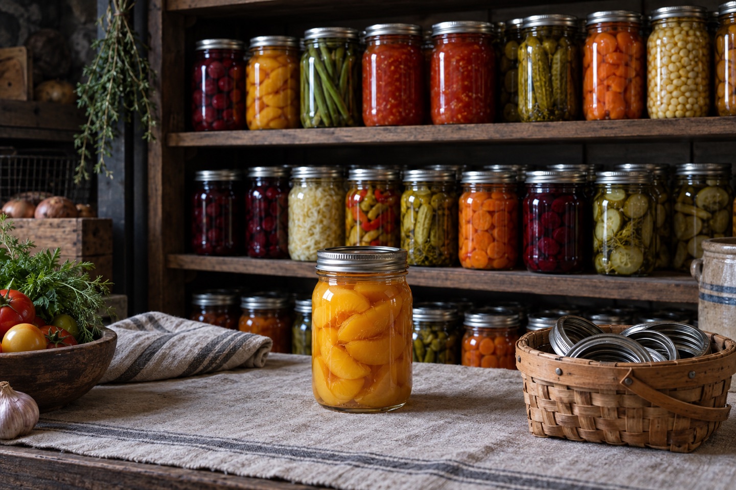 Organized supplies on a pantry shelf